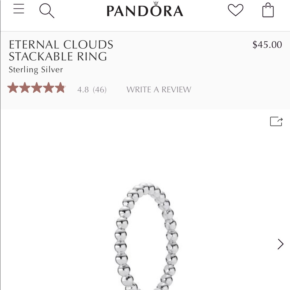 Eternal cloud stackable PANDORA ring